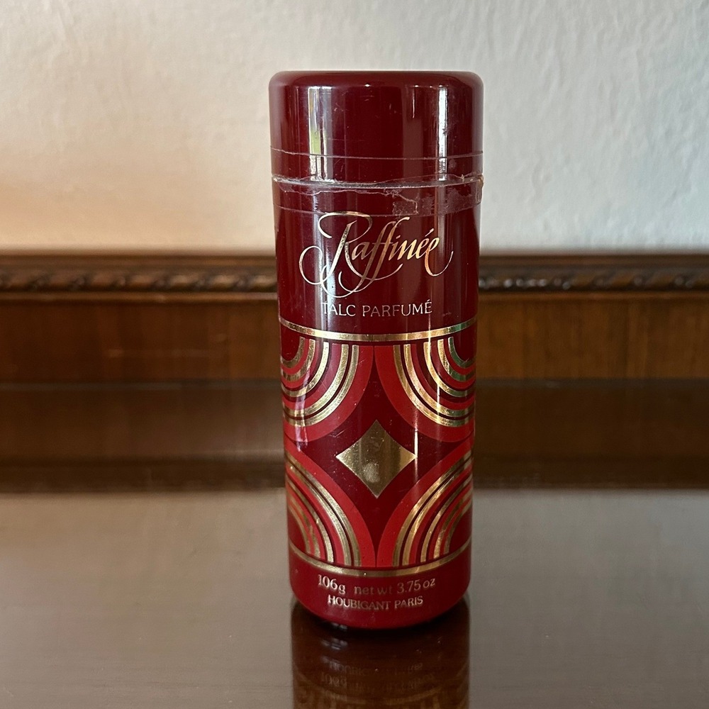 Vintage Houbigant Raffinee Talc Parfume 3.75 oz Fragrance Powder USA OPENED